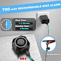 Miniatyrbillede 3 af 5: Vandafvisende cykelalarm med fjernbetjening og vibration til motorcykel, cykel, dør - 113db høj lydstyrke, justerbart sikkerhedssystem