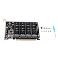 Miniatyrbillede 1 af 8: M.2 NVME SSD til PCIE X16 Adapter 4 Port High Speed ​​4x32Gbps Soft Raid Card med individuel LED-indikator til computere