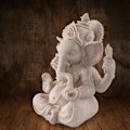 Miniatyrbilde 2 av 3: Ganesha Buddha Statue Sandstein Skulptur Elefant Statue Buddha Figur
