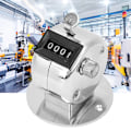 Miniatyrbillede 5 af 8: BERM Tally Counter 4-cifret sølv aluminiumslegering håndholdt tælleværktøj med base