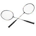 Miniatyrbilde 6 av 8: 2 stk badmintonracketer sett lettvektig robust dobbel badmintonracketer med oppbevaringspose for 2 spillere