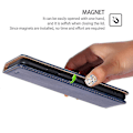 Miniatyrbillede 4 af 5: Kompatibel Honor 90 Slim-Fit Læder Telefon Cover Stativ Wallet Telefon Shell Magnetisk Auto-absorberende Case-M Blå