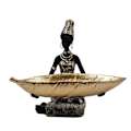 Miniatyrbilde 1 av 5: Sort Kvinne Resin Brett - Luksuriøs Hjemmeinnredning Fruktskål Ornamenter