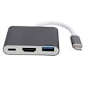Miniatyrbild 2 av 8: USB C-adapter 3.1 3-i-1-hubbkonverterdocka High Definition Multimedia Interface 4K svart grå