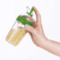Miniatyrbillede 3 af 4: Salatdressing Shaker Beholder Flaske Universal Manuel Sauce Mixer Juice Blandingsflaske - Grøn