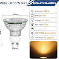 Miniatyrbillede 2 af 5: 8 stk. GU10 50W Halogen Reflektor Pærer, Dæmpbar Spotlight, Varm Hvid 2700K
