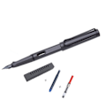 Miniatyrbillede 3 af 8: Frosted Black Trekantet Tredimensionelt Pennegreb Synligt Blæk Kalligrafi Fountain Pen Sæt