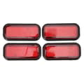 Miniatyrbillede 6 af 8: 4 stk. rektangulær reflektor sikkerheds-ABS refleksmærkat universal til bil motorcykel rød