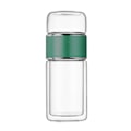 Miniatyrbillede 1 af 8: Teinfuser-flaske 420 ml dobbeltlags rustfrit stål lækagesikker glasvandflaske til kontor rejse hjem