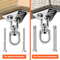 Miniatyrbilde 3 av 5: 360° rotasjon i rustfritt stål Heavy Duty takkrok Suspensjonssett for hengekøye, hengestol, boksesekk, huske, luftyoga