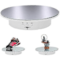 Miniatyrbild 1 av 5: Motoriserat displayställ för skivspelare, 90-180-360 grader, last 8 kg, diameter 20 cm (Vit)