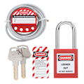 Miniatyrbild 4 av 8: Kabellåsning Hasp Justerbar 6 mm/0,24 tum Diameter 38 mm/1,5 tum Längd 4 hål rostfritt stål
