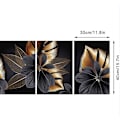 Miniatyrbild 2 av 5: Modern svart bladmönster canvas väggkonst - Set med 3 tryck (30*40cm)
