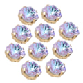 Miniatyrbillede 6 af 8: 10 stk. syklo diamant fed firkantet glas high top tøj tilbehør dekorationer K9 10mm lilla lys
