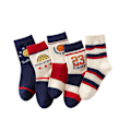 Miniatyrbild 1 av 8: 5 par pojkar basketstrumpor barn sport stil basketbrev lös mjuk andningsbar alla match mid calf strumpor M 3-5 år gammal