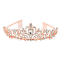 Miniatyrbillede 1 af 8: Brudekrone Rhinestone Elegant Glitrende Bryllupsprinsessekrone til Halloween Rose Gold