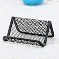 Miniatyrbillede 1 af 4: Metal Visitkort Holder til Skrivebord Mesh Display Stativ med 50 Kort Kapacitet
