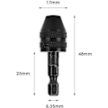 Miniatyrbild 2 av 5: 6,5 mm Hex Skaft Luftborrchuck Adapter (H01334)