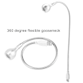 Pikkukuva 8 / 8: 1 W pitkä, joustava kaula kannettava USB LED-valo yölukulamppu (hopea, lämmin valkoinen)