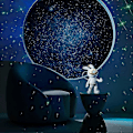 Miniatyrbillede 5 af 5: Space Rabbit Galaxy Projektor Natlampe Gave Stjerneklart Stjerne USB Led Soveværelse Natlampe Dekoration Re