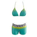 Miniatyrbild 4 av 4: Sportig tankini med vaddering och shorts för kvinnor - Snygg badkläder för strand och pool S Grön
