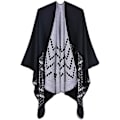 Miniatyrbild 1 av 5: Trendig Oversize Stickad Poncho Cape för Kvinnor - Varma Vinterhalsdukar