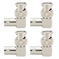 Miniatyrbilde 1 av 8: 4 stk BNC hann til BNC hunn rettvinklet albue adapterkontakt 50 ohm messingkontakt