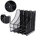 Miniatyrbild 8 av 8: 4 Slots Metal Magazine Book File Stand Organizer Sorterare Vertikal Hållare Office Home School