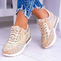Miniatyrbillede 3 af 4: Ortopædiske Krystal Rhinestone Kvinders Komfortable Elegante Sorte Sneakers Løbesko