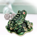 Miniatyrbillede 5 af 8: Metal Ornament Frø Form Dryp Behandling AB Farve Diamant Hjem Dekoration Håndværk Gave