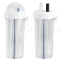 Miniatyrbillede 3 af 8: 600ml Innovativ Dual Use Vandflaske Halm Vandkop til Hjemme Outdoor Camping SportWhite