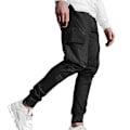 Miniatyrbillede 2 af 4: Slanke Fit Mænds Sorte Cargo Jogger Bukser Combat Arbejde Tracksuit Bund