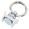 Miniatyrbillede 6 af 8: 6 stk. enkelt studsbeslag L-skinne med rund ring rustfrit stål aluminium lastkontrol studs fastgørelsesbeslag til flyselskabsskinne logistikinstallation