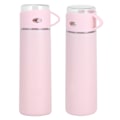Miniatyrbilde 3 av 8: 500 ml dobbelt bruk gjennomsiktig lokk rosa rustfritt stål isolasjon vakuum kopp flaske for menn kvinner