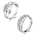 Pikkukuva 1 / 8: 2 kpl etusormusyhdistelmä Unisex Open Multi Circle Rotating Bead -seoskorut Sormen lisävarusteet
