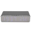 Miniatyrbillede 2 af 8: Multifunktionel trådløs oplader USB digital LED bordalarm ur termometer til xiaomi sølv