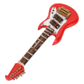 Miniatyrbild 5 av 8: Elgitarrbrosch i miniatyr Utsökt naturtrogen miniröd musikbrosch för elgitarr för musikälskare