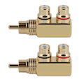 Miniatyrbillede 3 af 8: 2 STK AV-splitterstik RCA-han til 2-hun Audio Video Adapter-stik