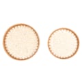 Miniatyrbillede 1 af 8: 2 stk. flettede snackbakker, runde, miljøvenlige, traditionelle håndlavede kunst, rattan dekorative bakker til mad, frugt, hvid