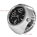 Miniatyrbillede 6 af 8: 1 Stk Fashionable Kvinder Mænd Kvarts Analog Rund Finger Ring Love Watch (sort)