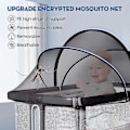 Miniatyrbillede 2 af 5: Myggenet til vugge, babynetsdække til at holde katte ude, myggenet til vugge/sengestående tremmeseng/rejsesenge (sort) Fdj Bqp -GSL