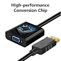 Miniatyrbillede 5 af 5: High Definition DP til VGA Adapterkabel - 1080p Videokonverter i Ren Kobber