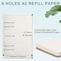 Miniatyrbillede 2 af 5: A5 Refill Papir, 3 Pakker 100GSM Tykt Refill Papir 6 Hullers Indlæg Løst Papir 135 Ark (270 Sider) til 6 Rings Binder Journal Notesbog