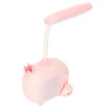 Miniatyrbilde 2 av 8: Leselys for barn TV-stil Base Fleksibel svanehals USB-lading Myk LED Barnebordslampe for studenter Studiearbeid Rosa