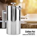 Miniatyrbilde 2 av 8: Dobbelvegget kaffetrakter i rustfritt stål, franskpresset tekanne med filter (800 ml)
