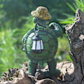 Miniatyrbillede 4 af 5: Skildpaddeformet havestatue med lampe til 7,54,512,5 cm