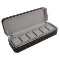 Miniatyrbillede 8 af 8: 6 Slot PU Læder Ur Opbevaring Case Organizer Display Box Separerede rum
