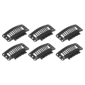 Miniatyrbilde 4 av 8: 100 stk 9-tenner hårforlengelsesklips Multipurpose 32 mm U-form snapklemmer for kvinner hårforlengelser DIY Black