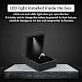 Miniatyrbillede 2 af 5: Smykkeskrin med LED-lys, Halskæde Armbånd Ringe Vedhæng Opbevaringsæske til Frieri Forlovelse Valentinsdag Gaver Fødselsdage Charms