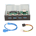 Pikkukuva 1 / 8: Etupaneeli USB 3.1 Hub 3.25 tuumaa 10 Gbps 4 downstream-porttia 1 uplink-portti Työpöytätietokoneen etupaneelin telakointiasema toimistoon